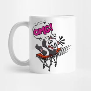 Funny Panda is on a runaway stretcher Mug